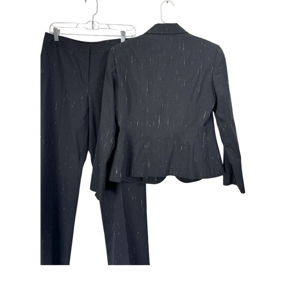 Lafayette 148 Size 4 Wool Silk Pant Suit Black White Career Jacket 2 Piece - Picture 2 of 12